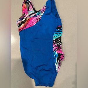 GK Blue and Multicolor Kids One Piece Bodysuit CS child small leotard